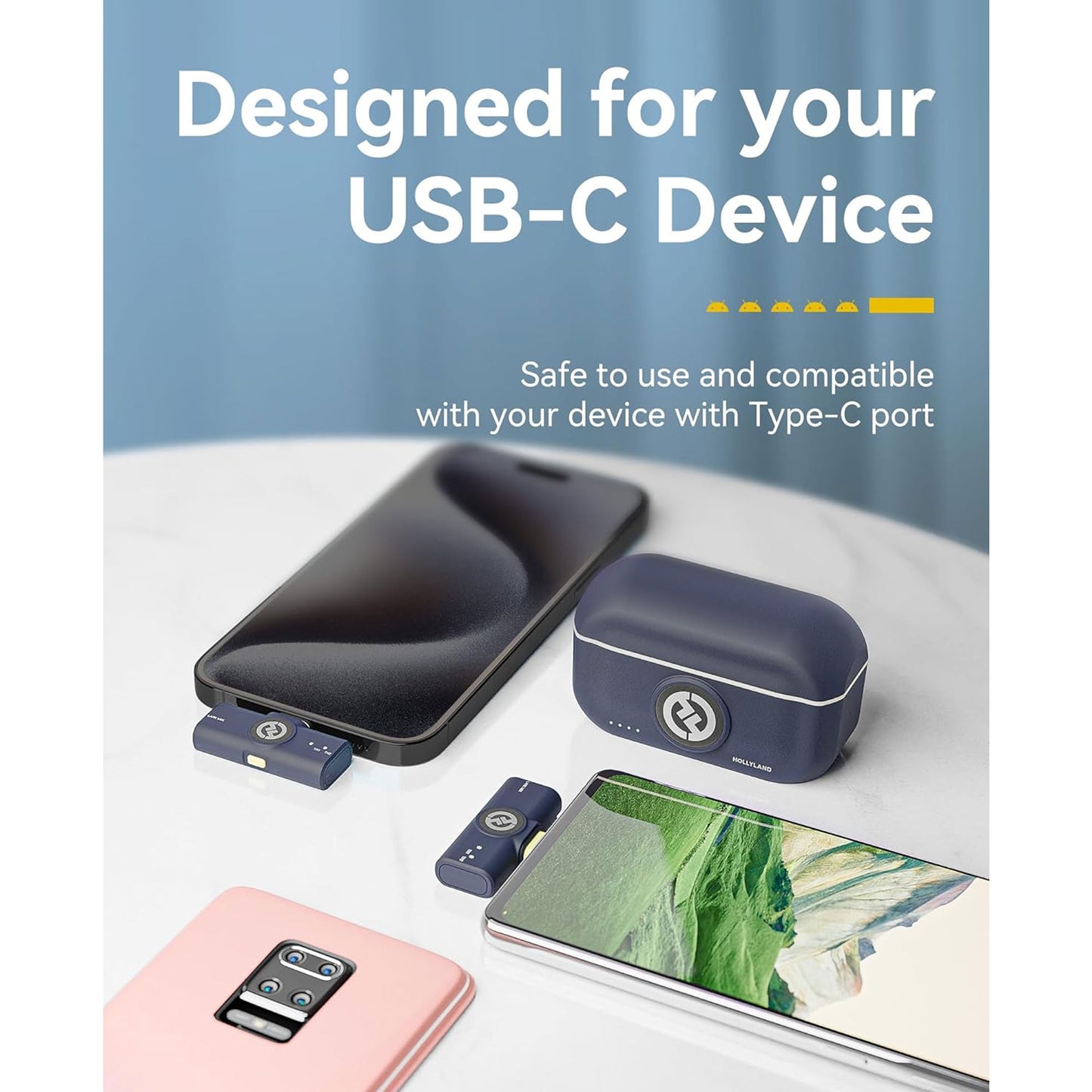 Hollyland LARK M2 2-Person Wireless Mini Combo Microphone System (2.4 GHz, Shine Charcoal)