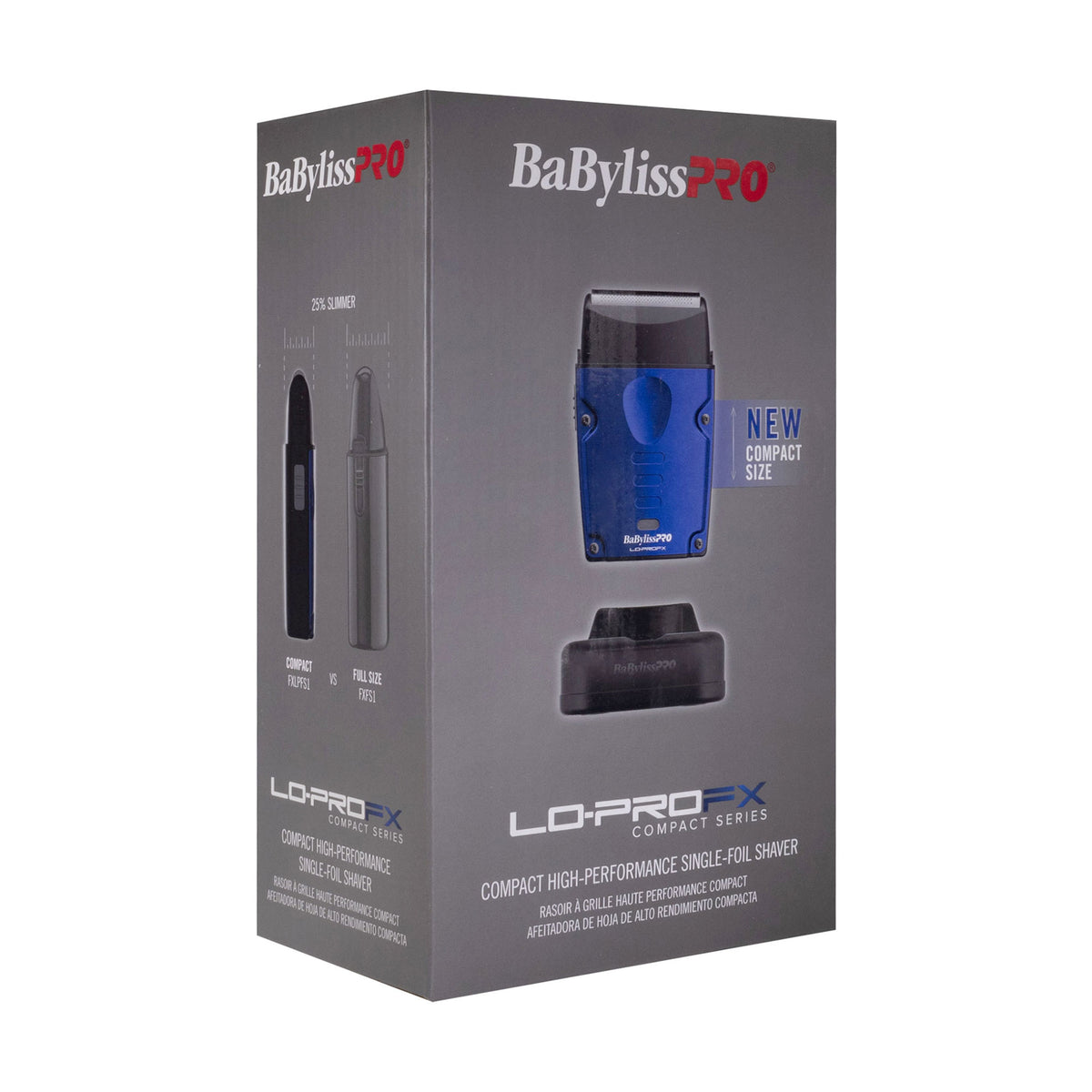BaByliss Pro Lo-ProFX Compact High-Performance Single Foil Cordless Shaver (Blue) + BaByliss Pro Fade Brush - Black BPFADEB