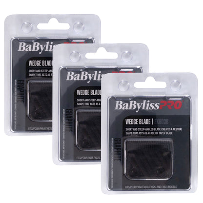 3x BaByliss Pro Wedge Clipper Blade (Graphite) FX603B