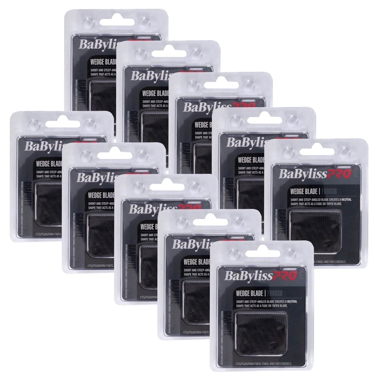 10x BaByliss Pro Wedge Clipper Blade (Graphite) FX603B