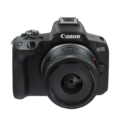 Canon EOS R50 Mirrorless Camera with 18-45mm Lens (Black) Refurbished