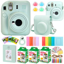 Fujifilm Instax Mini 12 Instant Camera Accessories Bundle – Mint Green with 60 Fujifilm Film Sheets, Case, Album, Decorative Frames & Stickers
