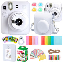 FUJIFILM INSTAX MINI 12 Instant Film Camera (Clay White) + Complete Accessory Kit for Fujifilm Instax Mini 8/9/11/12 – Camera Case, Photo Album, Frames, Stickers & Lens Filters (White) + Fujifilm 2x10 Film Mini Instax Film Pack