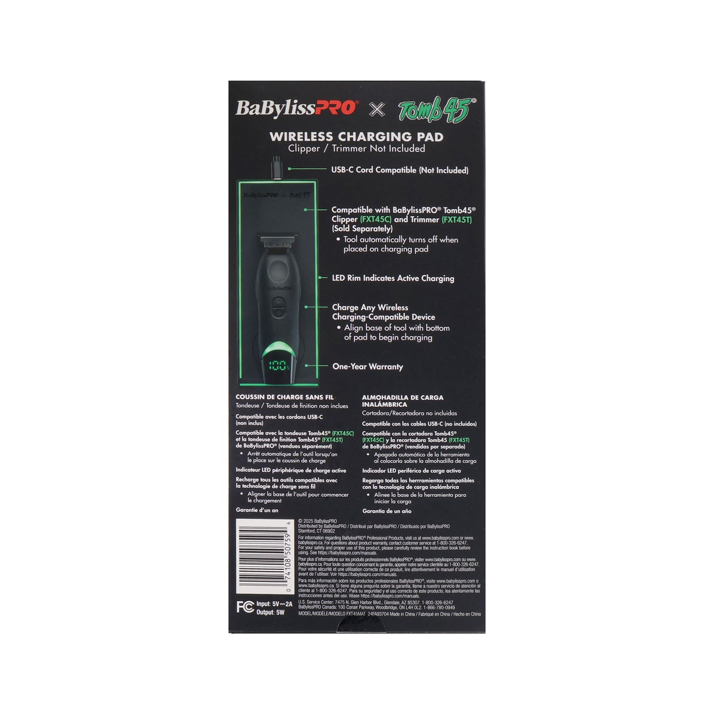 BaByliss Pro x Tomb45 Wireless-Charging Hair Trimmer for Men with Barber Essential Bundle