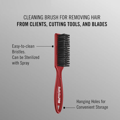 BaByliss Pro Wedge Clipper Blade (Graphite) FX603B + BaByliss Pro Fade Brush - Red BPFADEBR + 9 Inch Clipper Comb