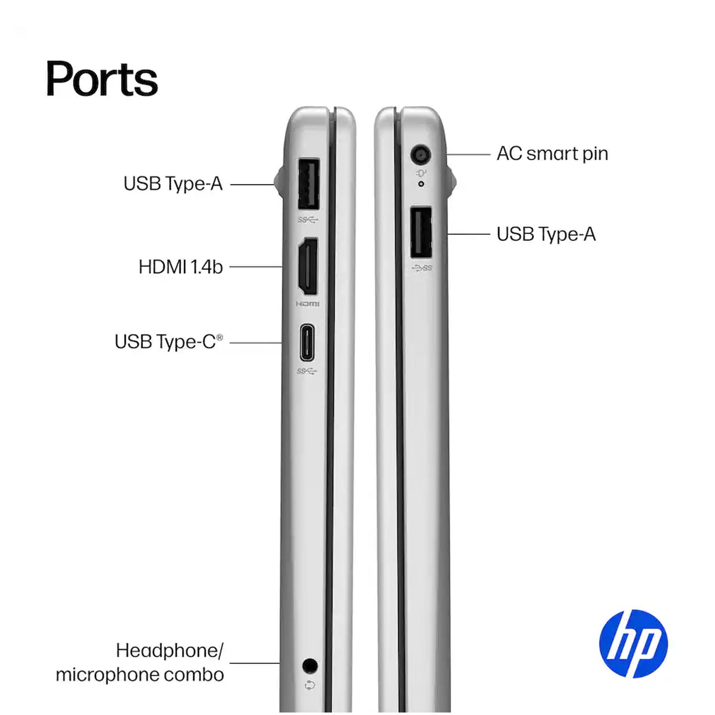 HP 15.6" Laptop - Intel Core i3 N305 2023 - 8GB Memory, 128GB UFS (Natural Silver)