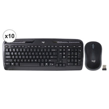 10x Logitech MK320 Full-size Wireless Membrane Keyboard and Mouse Bundle for PC - Black
