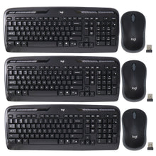 3x Logitech MK320 Full-size Wireless Membrane Keyboard and Mouse Bundle for PC - Black