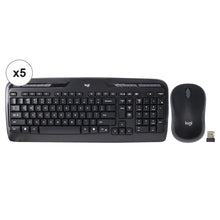 5x Logitech MK320 Full-size Wireless Membrane Keyboard and Mouse Bundle for PC - Black