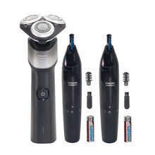 Philips Norelco 5000X Rechargeable Wet & Dry Shaver X5004/84 with 2x Philips Norelco Ultimate Comfort Nose Trimmer 1000 Battery Powered NT1605/60