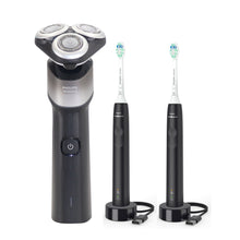 Philips Norelco 5000X Rechargeable Wet & Dry Shaver X5004/84 with 2x Philips Sonicare 4100 Rechargeable Electric Toothbrush Black HX3681/24