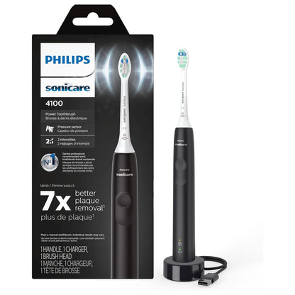 Philips Norelco 5000X Rechargeable Wet & Dry Shaver X5004/84 with 2x Philips Sonicare 4100 Rechargeable Electric Toothbrush Black HX3681/24