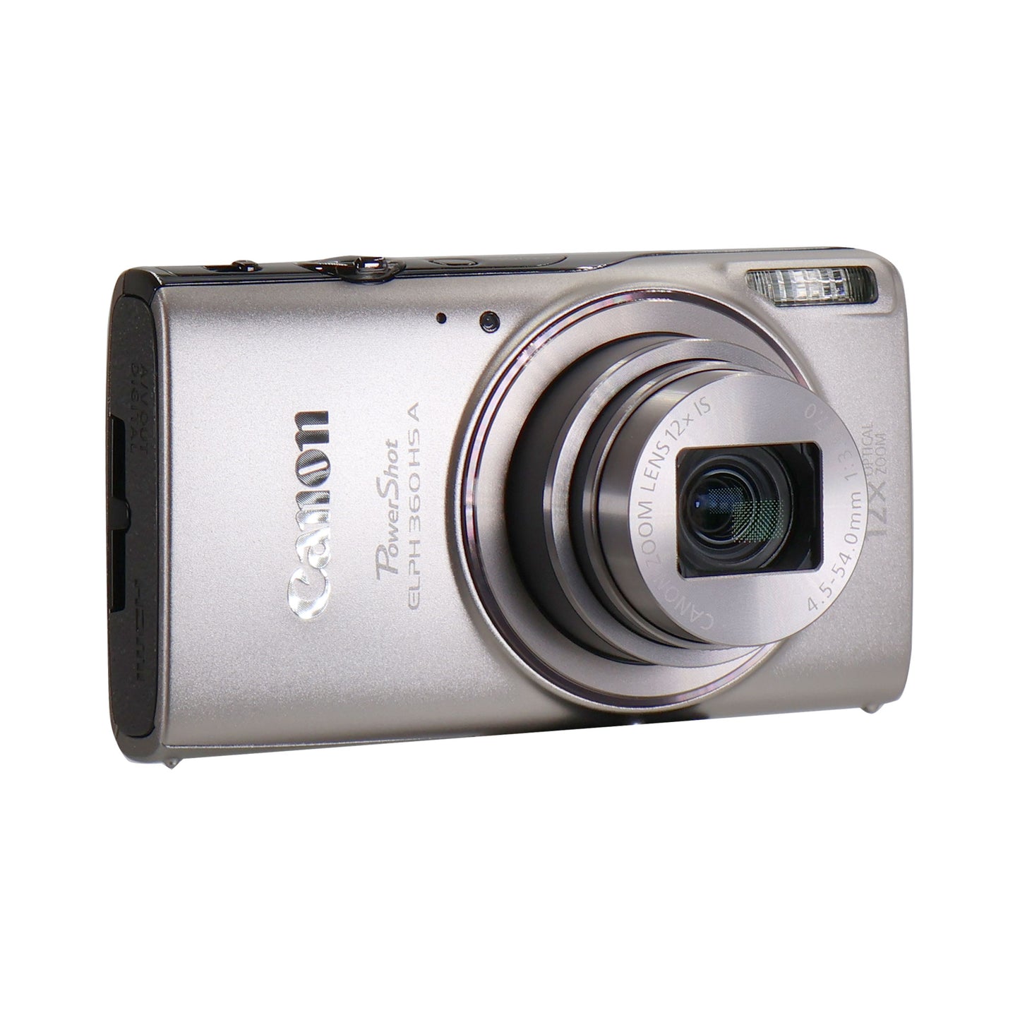 Canon PowerShot ELPH 360 HS A Digital Camera (Silver) + 32GB MicroSD Memory Card + Neoprene Compact Protective Carrying Case  + Vivitar Pistol Grip Tabletop Tripod + Memory Card Reader + Vivitar Three Piece Cleaning Kit