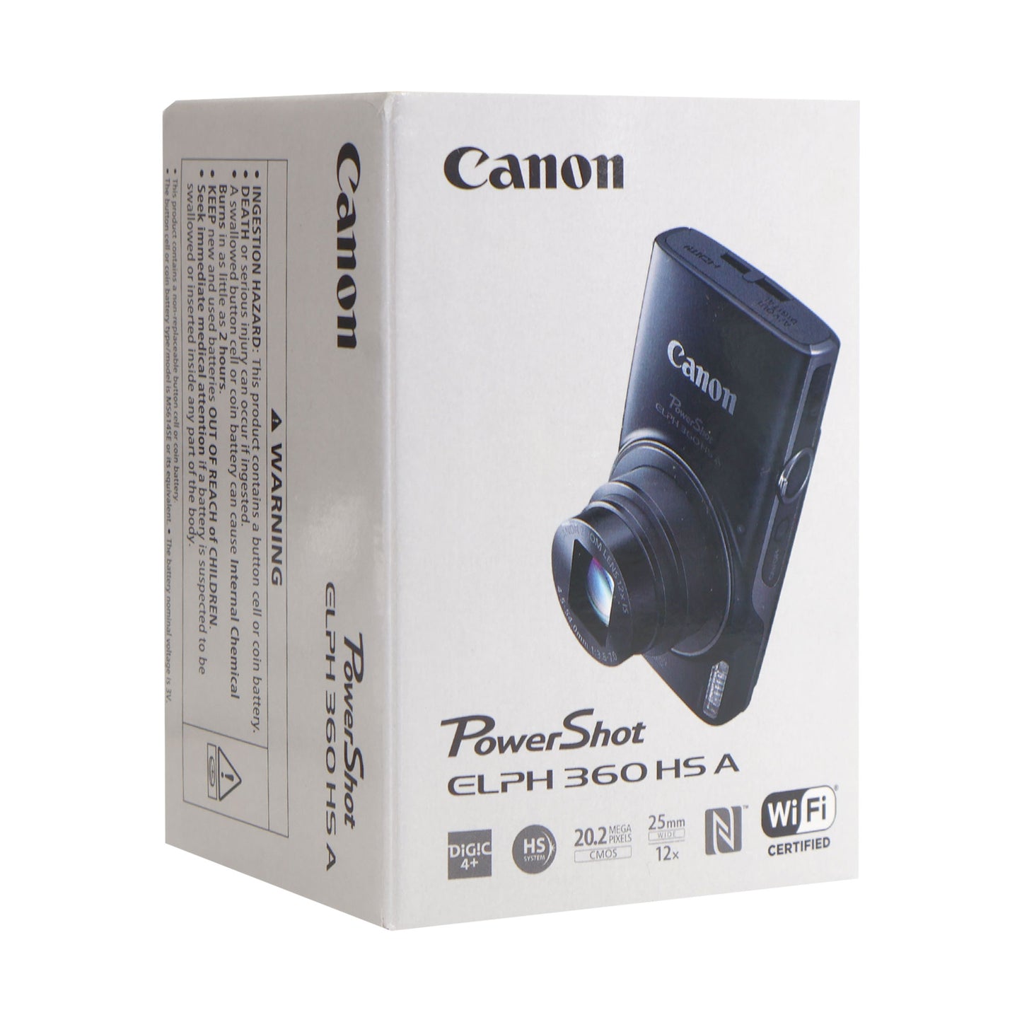 Canon PowerShot ELPH 360 HS A Digital Camera (Silver) with 64GB microSDXC Card Basic Camera Bundle