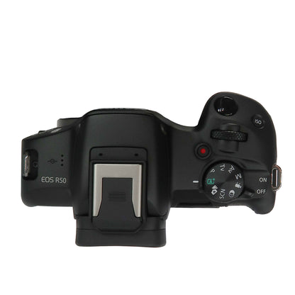 Canon EOS R50 Mirrorless Camera with Canon RF-S 18-45mm f/4.5-6.3 IS STM Lens and Transcend 64GB SDXC Memory Card + Camera Case