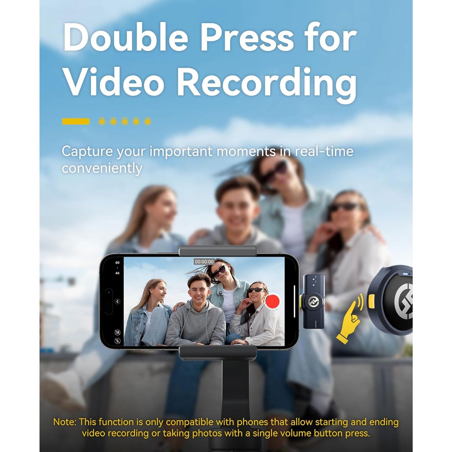 Hollyland LARK M2 2-Person Wireless Mini Combo Microphone System (2.4 GHz, Shine Charcoal) + Vivitar compact Selfie Video Tripod + 16GB Transcend MicroSD Memory Card with Adapter