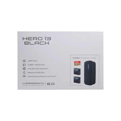 GoPro HERO13 Action Camera Bundle with Additional Battery, 128GB microSD Card and Carrying Case (Black)