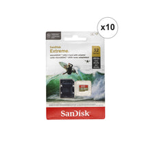 10x SanDisk 32GB Extreme UHS-I microSDHC Memory Card with SD Adapter