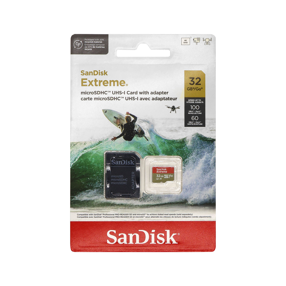 10x SanDisk 32GB Extreme UHS-I microSDHC Memory Card with SD Adapter