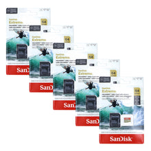 5x SanDisk Micro SD Memory Card for 64GB UHS-I Action Camera with Adapter