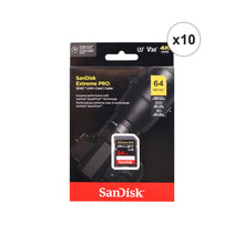10x Sandisk 64GB Extreme PRO SDXC UHS-I Memory Card