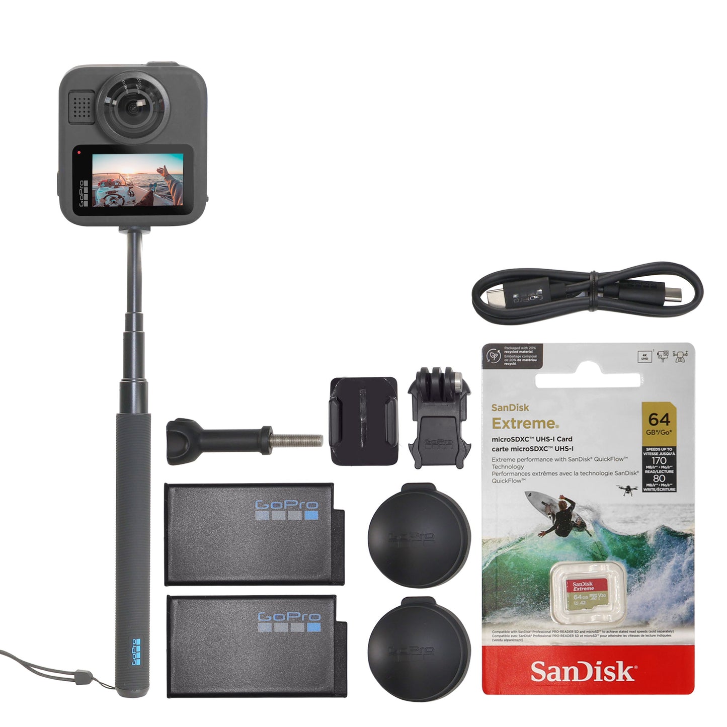 GoPro MAX2 True 8K 360 Action Camera Accessory Bundle + GoPro Replacement Lens Kit for MAX2 + Professional Cleaning Kit APS-C DSLR Cameras Sensor Cleaning Swabs with Carry Case