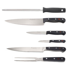 Wusthof Gourmet 4-Pc Chef's Knife Set  (8" Chef's, 2.75" Paring, 4.5" Utility, Honing Steel) + 2-Pc Carving Set (Classic 8" Carving, Classic 6" Meat Fork)