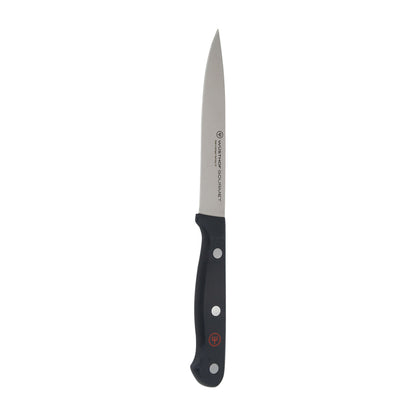 Wusthof Gourmet 4-Piece Chef's Knife Set, Black - Includes 8" Chef's Knife, 2.75" Paring Knife, 4.5" Utility Knife, Honing Steel + Wusthof Classic 2-Piece Carving Set - Includes Classic 8" Carving Knife + Classic 6" Straight Meat Fork  - 1120160204