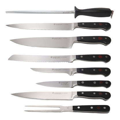 Wusthof 1120160602 Classic Six Piece Cook's Set 6, Black + Wusthof Classic 2-Piece Carving Set - Includes Classic 8" Carving Knife + Classic 6" Straight Meat Fork  - 1120160204