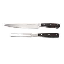Wusthof Classic 7" Hollow Edge Santoku Kitchen Knife + Classic 2-Piece Carving Set (Classic 8" Carving Knife, Classic 6" Straight Meat Fork)