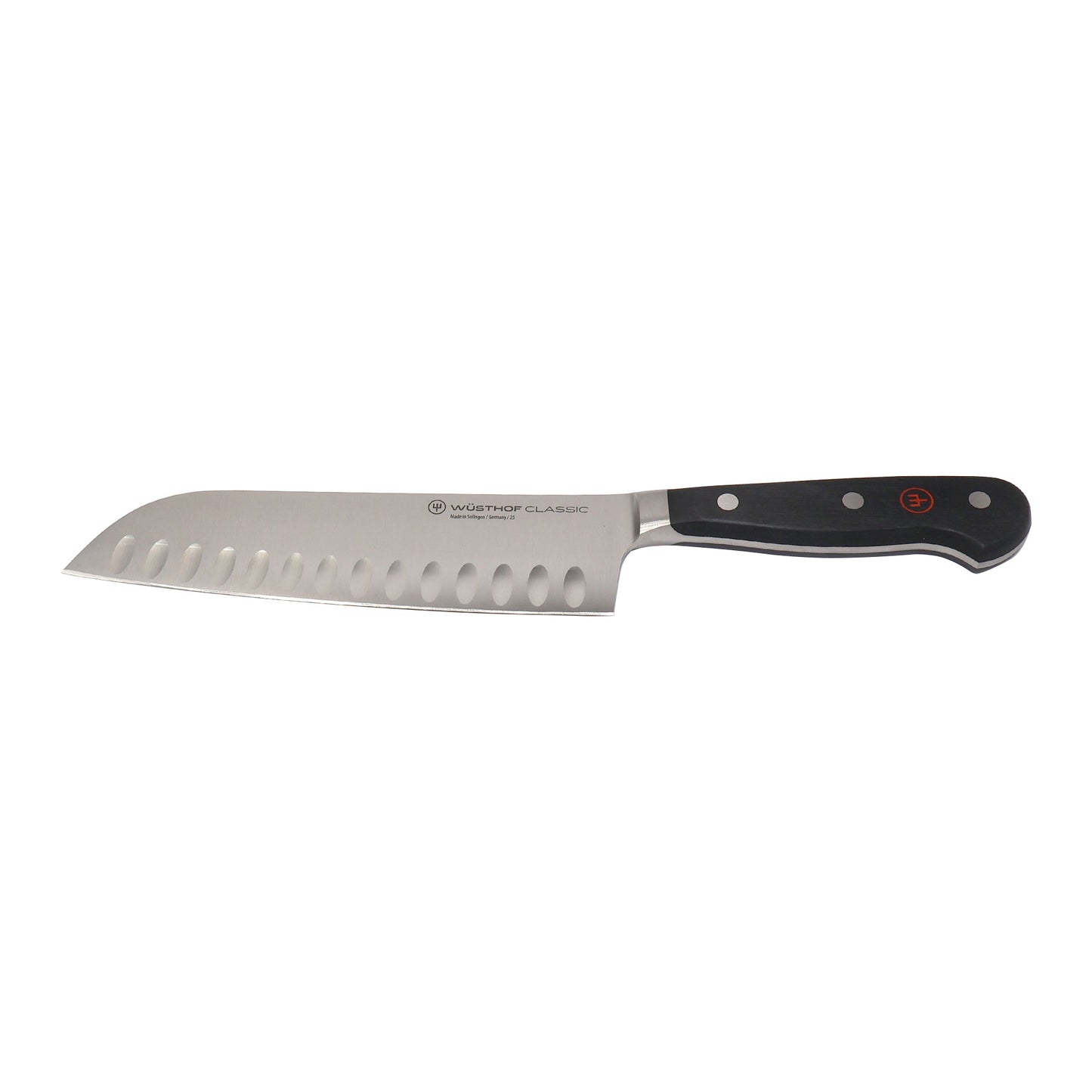 Wusthof Classic 17cm / 7" Hollow Edge Santoku Kitchen Knife + Wusthof Classic 2-Piece Carving Set - Includes Classic 8" Carving Knife + Classic 6" Straight Meat Fork  - 1120160204