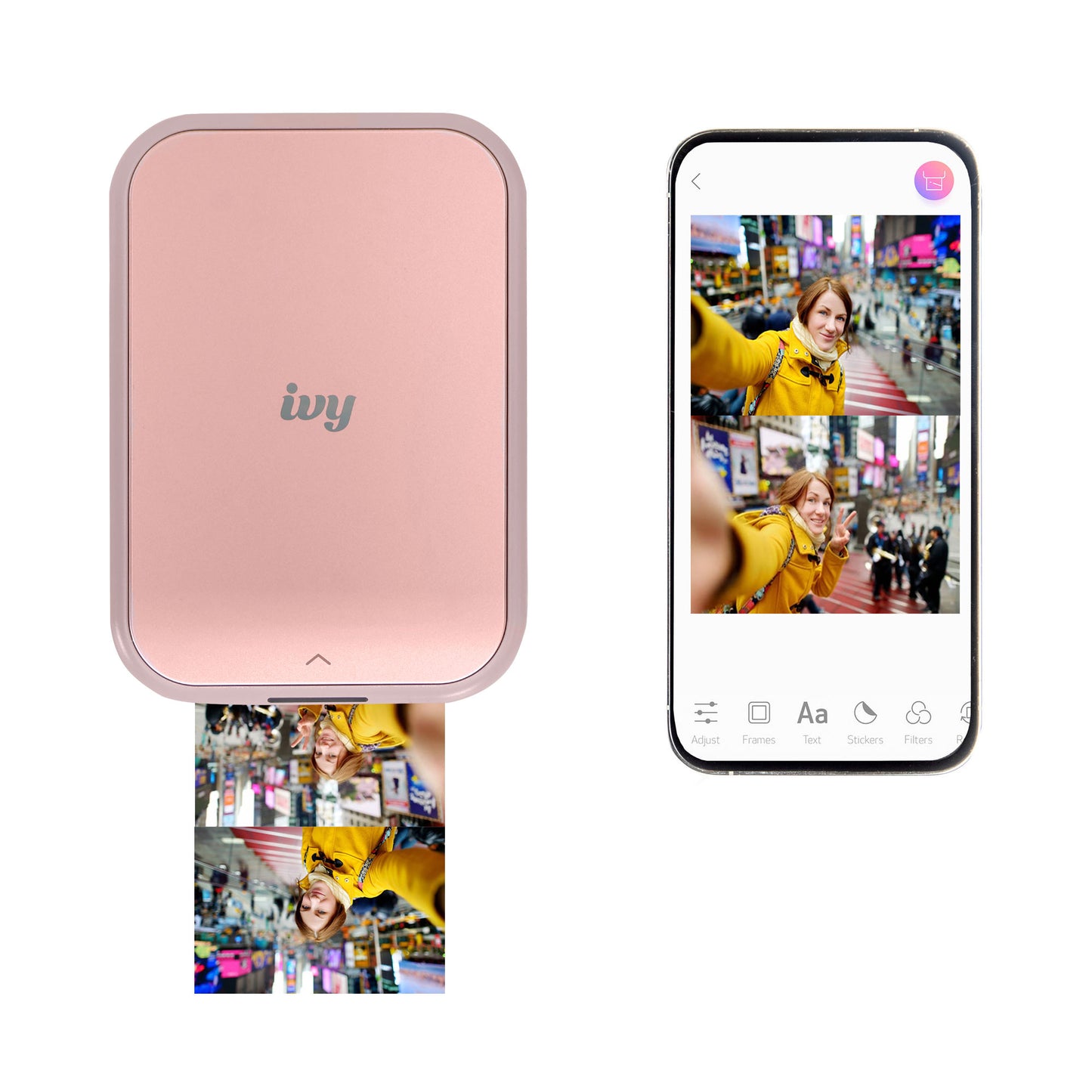 Canon IVY 2 Mini Photo Printer (Blush Pink) + 2x Canon 2 x 3" ZINK Photo Paper Pack (50 Sheets)