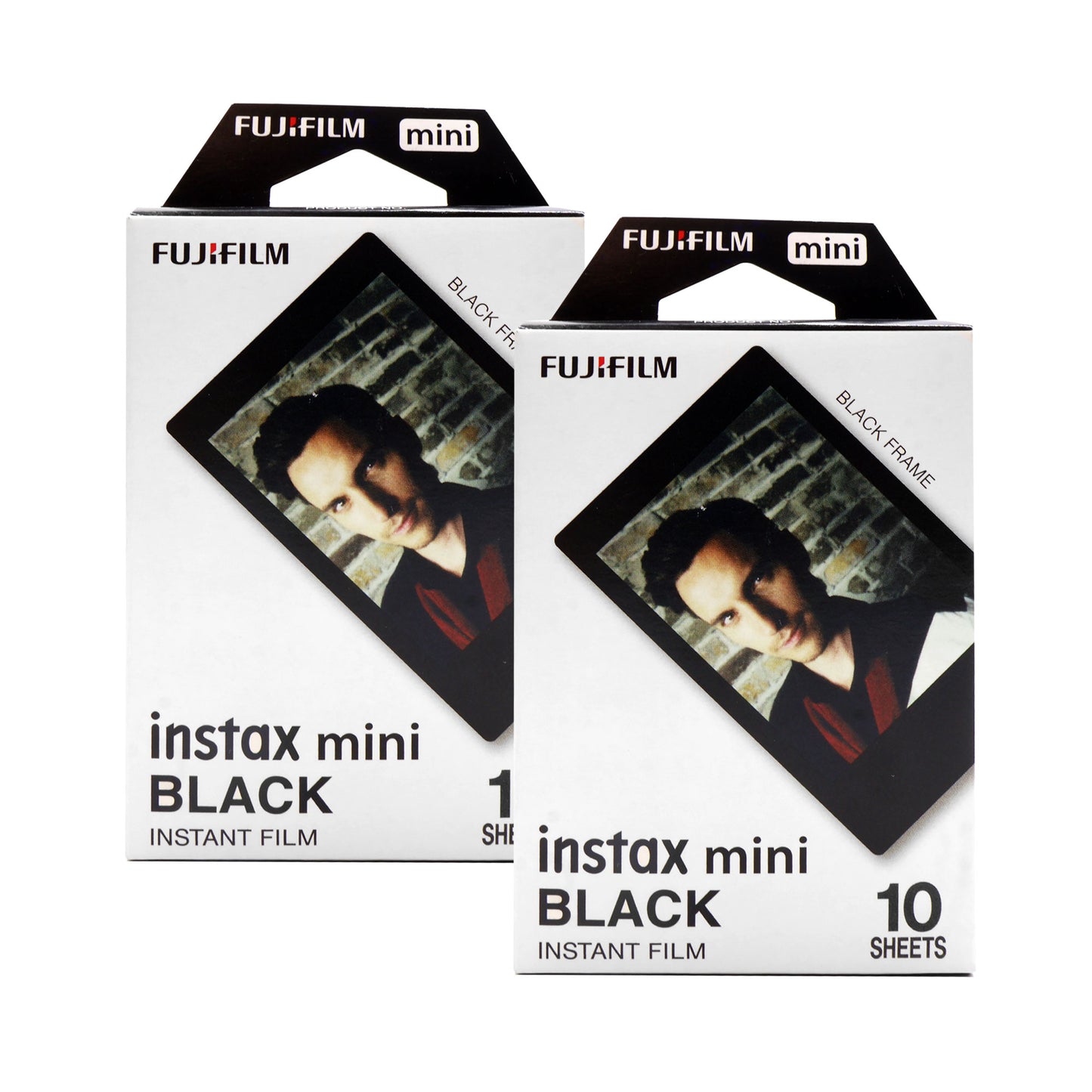 2x FUJIFILM Instax Mini Instant Film (Black, 10 Exposures)