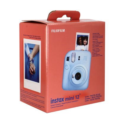 FUJIFILM INSTAX MINI 12 Instant Film Camera (Pastel Blue) + FUJIFILM Instax Mini Instant Film (Macaron, 10 Exposures)