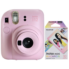 FUJIFILM INSTAX MINI 12 Instant Film Camera (Blossom Pink) with Instax Mini Instant Film (Macaron, 10 Exp)