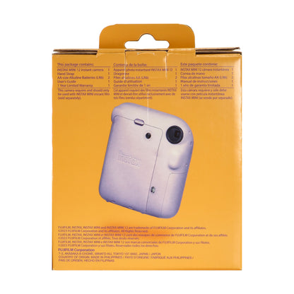 FUJIFILM INSTAX MINI 12 Instant Film Camera (Lilac Purple) + FUJIFILM Instax Mini Instant Film (Macaron, 10 Exposures)