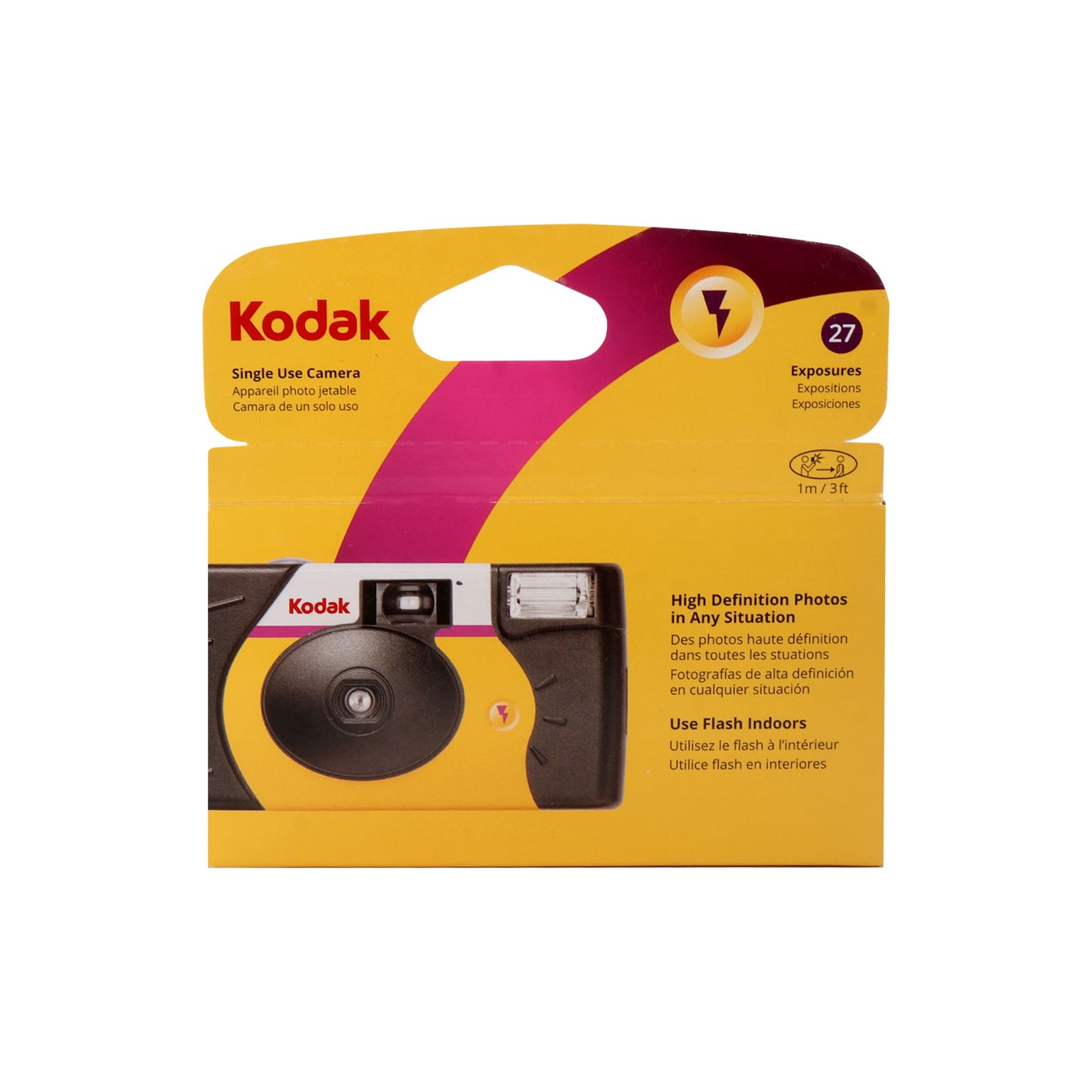 3x Kodak 35mm Disposable 800 Camera with Power Flash (27 Exposures)