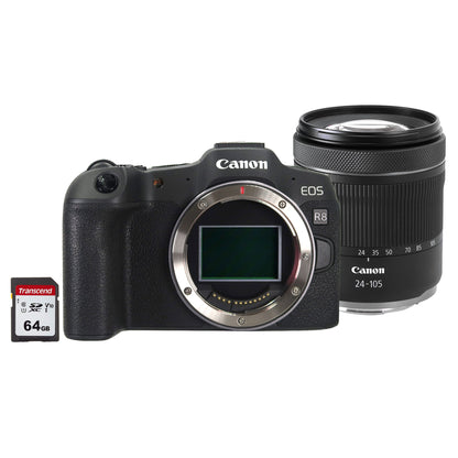 Canon EOS R8 Mirrorless Camera with RF 24-105mm f/4-7.1 IS STM Lens and Transcend 64GB 300S SDXC Class 10 Memory Card