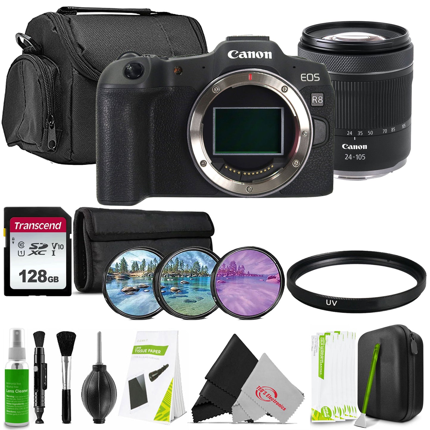 Canon EOS R8 Mirrorless Camera with RF 24-105mm f/4-7.1 IS STM Lens Pro Accessory Bundle