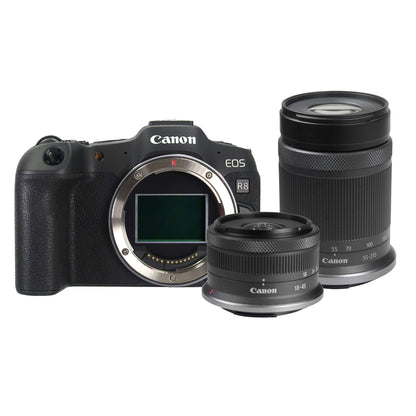 Canon EOS R8 Mirrorless Camera with RF-S 18-45mm f/4.5-6.3 IS STM Lens and RF-S 55-210mm f/5-7.1 IS STM Lens