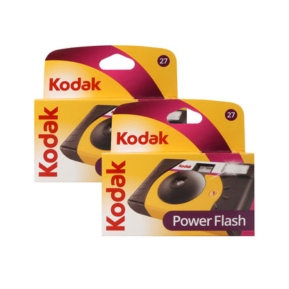 2x Kodak 35mm Disposable 800 Camera with Power Flash (27 Exposures)