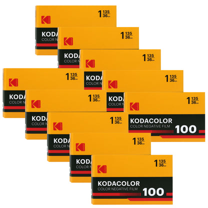 10x Kodak Kodacolor 100 Color Negative Film (35mm Roll Film, 36 Exposures)