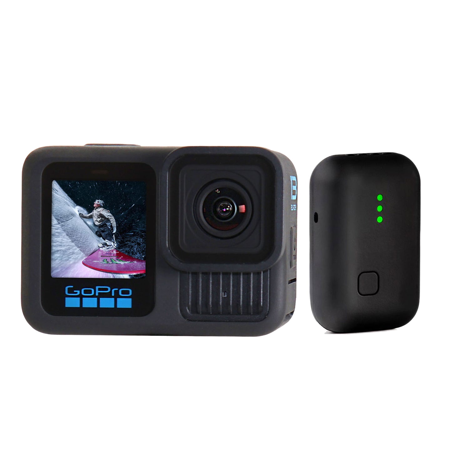 GoPro HERO13 Action Camera Bundle with Additional Battery, 128GB microSD Card, Case + Zoom Instamic Pro Plus C Microphone Recorder