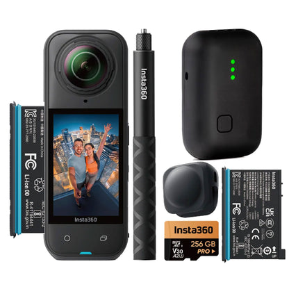 Insta360 X5 - 8K 360° Action Camera Bundle with Zoom Instamic Pro Plus C - The World’s Smallest, Professional, Waterproof Recorder