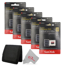 5x Sandisk 128GB Extreme Pro UHS-I Micro SD Up to 200MB/s Read 90MB/s Write + Card Wallet