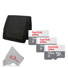 3x SanDisk 128GB Ultra UHS-I microSDXC Memory Card with SD Adapter + Card Wallet
