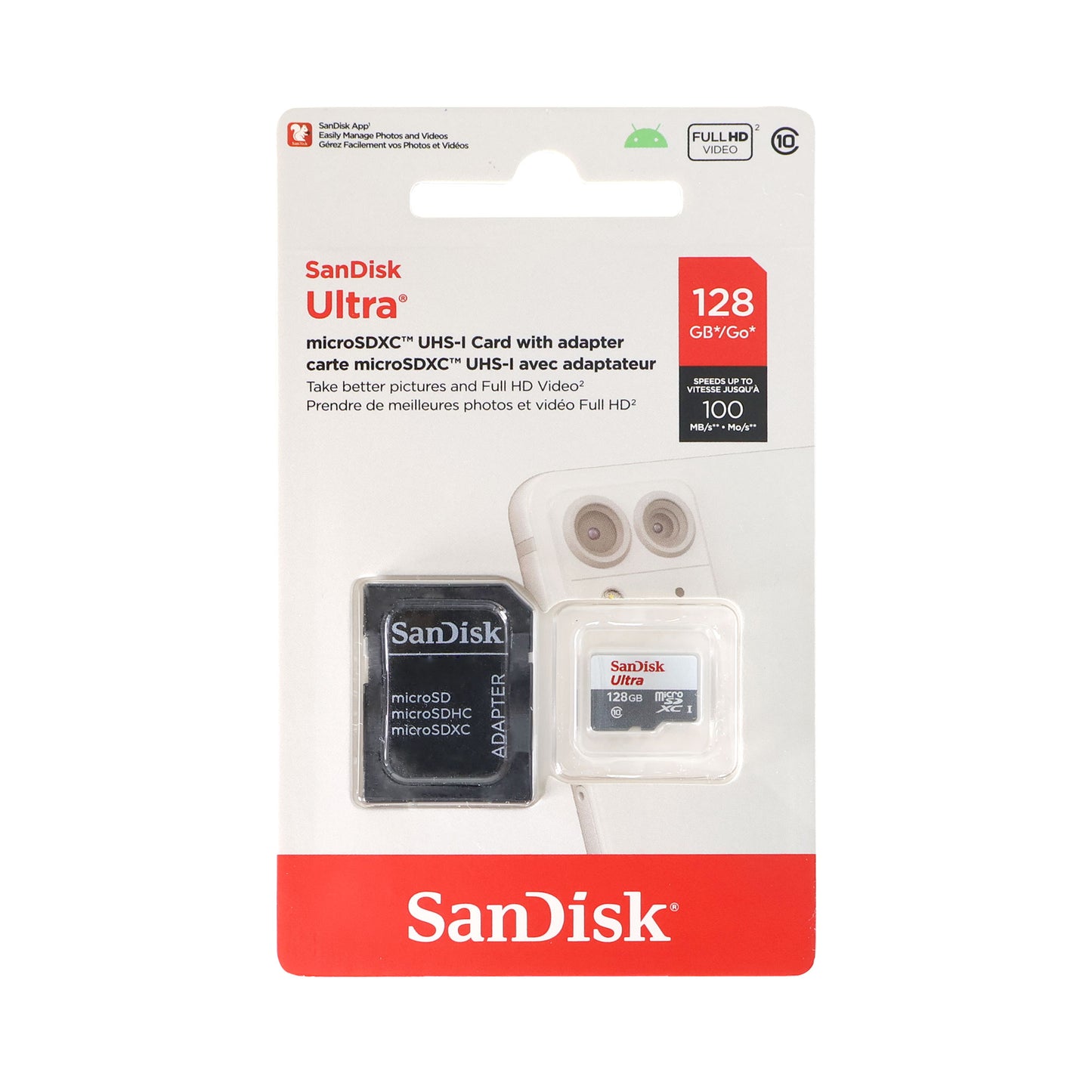 5x SanDisk 128GB Ultra UHS-I microSDXC Memory Card with SD Adapter + Card Wallet
