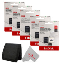 5x Sandisk Ultra 256GB 100MB/s Class 10 Micro SDXC Memory Card + Card Wallet