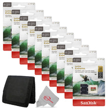 10x SanDisk 32GB Extreme UHS-I microSDHC Memory Card with SD Adapter + Card Wallet