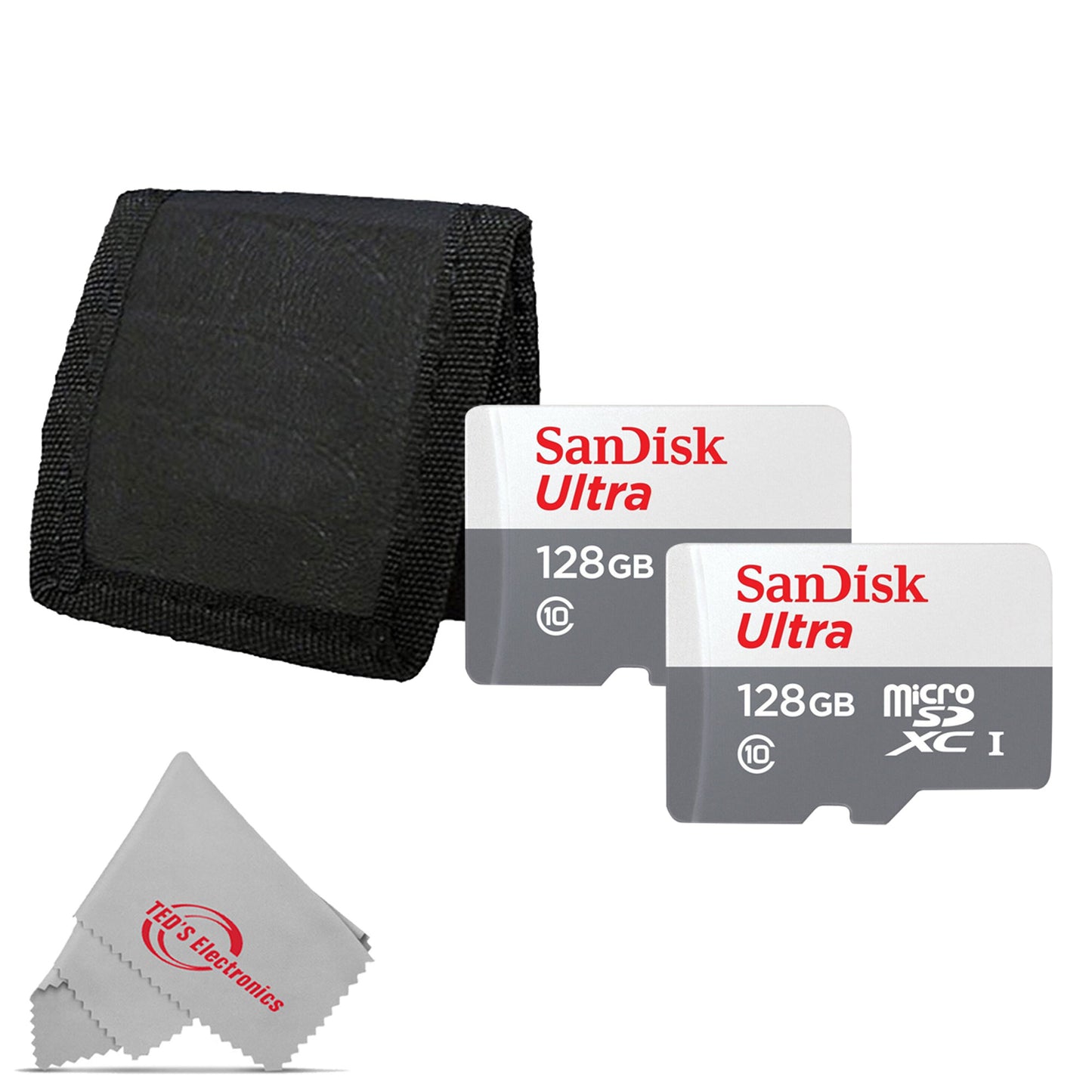 2x SanDisk 32GB Ultra UHS-I microSDHC Memory Card with SD Adapter + Card Wallet